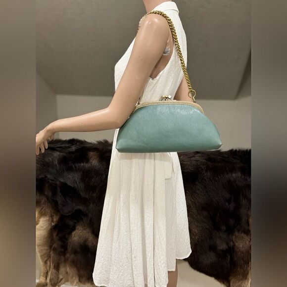 Handsewn Genuine Premium Leather Double Kiss-lock Clutch/Shoulder Bag/Crossbody - Picture 11 of 16